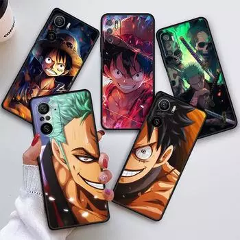 Чехол для Xioami Redmi Note 11 10 Pro 12 9S 10S 11S 9A 9C 9T 10C K40 8 7, черный силиконовый чехол для телефона, цельный аниме Луффи Redmi 9T