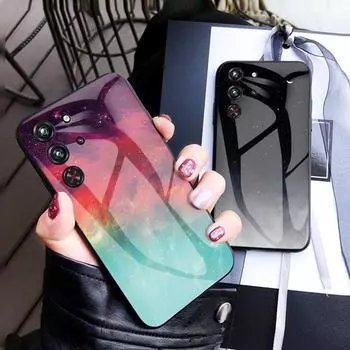 Чехол для ZTE nubia Red Magic 10 Pro Plus Gradient Starry Sky Закаленное стекло Чехол для телефона Red Magic 8 S Pro Plus 7S Pro Мягкий бампер Противоударный чехол Red Magic 10 Pro Plus