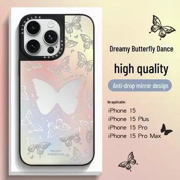 Чехол Dream Butterfly для iPhone 14 Pro Max и 15 Plus с высококачественной текстурой и защитой от падений iPhone 12 promax