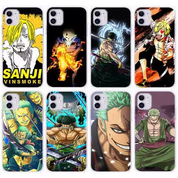 Чехол DT8 One Piece Zoro Sanji для Samsung A04 A14 A23 A34 A54 M23 M33 M52 M53 Realme 10 9 C30S C35 C55 VIVO Y02S Y21 Y33S Y51 X80 Pro Прозрачная крышка Samsung A34 5G капри