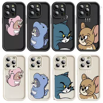 Чехол E-4 Tom and Jerry для iPhone 15 14 13 12 8 Plus Samsung S24 S23 Ultra A04S A05S Huawei P40 P50 P60 Nova 11 Pro Max OPPO A17K Reno 10 iPhone 8 Plus капри