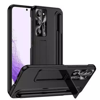 Чехол Ebesfous с бесплатным стилусом и прорезями для ручки для Samsung Galaxy S23 Plus, скрытая подставка, чехол для телефона с защитой от падения, чехол для Galaxy S23 Case and S Pen серебряный