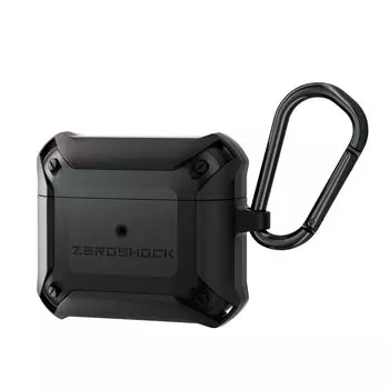Чехол ELECOM AirPods 3-го поколения ZEROSHOCK с карабином, черный (Модель 2021 года) AVA-AP3ZEROBK