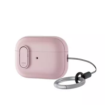 Чехол ELECOM AirPods Pro 2 2-го поколения 2022 года, гибридный чехол с функцией карабина, амортизация, прочный, тонкий замок, magsafe, беспроводная зарядка розовый