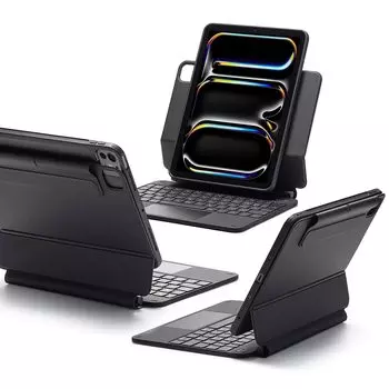 Чехол ESR iPad Pro 11 M4 2024 с клавиатурой, магнитной подставкой, портретным режимом, альбомным режимом, съемным защитным чехлом Rebound 360 Series, черный