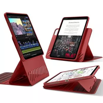 Чехол ESR iPad Pro для M4 5th Вращающийся чехол со съемной магнитной крышкой, подставкой с регулируемым углом наклона, полностью совместим с серией Pencil Shift, красный, 11 дюймов красный