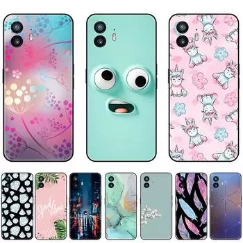 Чехол For Nothing Phone 2, силиконовый мягкий милый черный чехол for Nothing Phone 2 (2 ДВА) Защитные чехлы Funda Black TPU белый