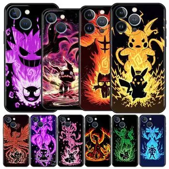 Чехол Funda для Apple iPhone 14 11 13 7 12 Pro 7 XR XS Max 8 Plus 6 14Pro 13Mini, черный мягкий чехол для телефона Pokemon Pikachu Cool iPhone 14 Pro Max