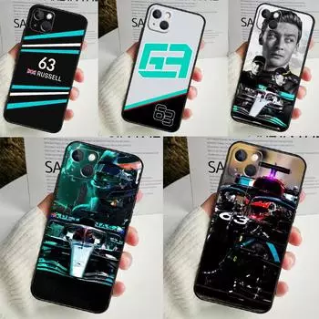 Чехол George Russell F1 для iPhone 14 13 12 11 16 15 Pro Max Mini Cover X XR XS 8 7 14 16 15 Plus Аксессуары iPhone 16 Pro