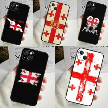 Чехол Georgia Grunge Flag для iPhone 14 16 15 Pro Max 11 12 13 Mini 7 8 Plus X XR XS MAX, мягкий противоударный чехол iPhone 11 Pro