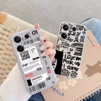 Чехол Graffiti Expression для iPhone Samsung A55 M34 S24 Xiaomi Redmi 13 Pro 14 Huawei Honor, противоударный бампер для телефона TPU, устойчивый к царапинам, прозрачная задняя крышка Samsung Galaxy S20 FE