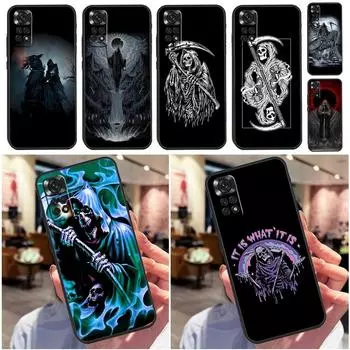 Чехол Grim Reaper с черепом и скелетом для Xiaomi Redmi Note 10 11 Pro 9 8 12 Pro Note 9S 8T 10S 11S 10C 9A 9C 9T 10A Funda Redmi Note 10 4G