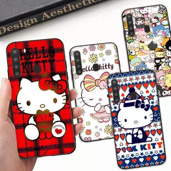 Чехол HK3 Hello Kitty Cartoon Black Sofe для Samsung Note 20 Lite S24 Ultra S23 A03 A05 A06 A11 A71 A15 A16 A13 A24 A25 A33 A52 A53 A50 M55 M35 Plus Samsung S23 капри