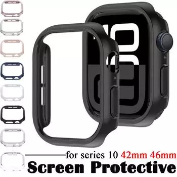 Чехол Hollow PC для Apple Watch 10 46 мм 42 мм защитная рамка для экрана жесткий бампер чехол аксессуары для IWatch Series 10 чехол 42mm Series 10 прозрачный