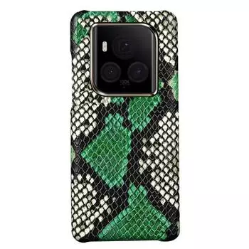 Чехол Honor Magic6 Ultimate из воловьей кожи с узором в виде питона Honor Magic5 зелёный