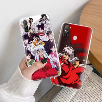 Чехол InuYasha TPU для iPhone XR 7 8 14 15 11 12 13 X XS Pro Max Xiaomi Redmi 13C Note 9 Samsung A22 S23 S24 Ultra Plus VIVO Samsung A34 5G аэро