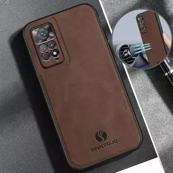 Чехол из овчины для Xiaomi Redmi Note 11 Pro 5g 11pro 11s 4g Роскошный мужской деловой винтажный магнитный чехол на заднюю панель Note11 S redmi note 11 pro 4g чёрный