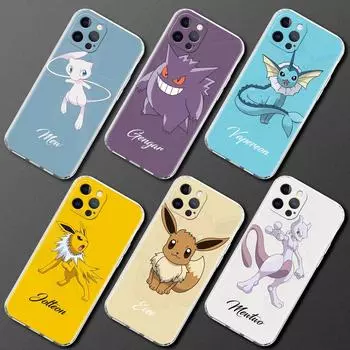 Чехол из ТПУ для Apple iPhone 13 Pro Max 11 12 Mini X XS XR SE 2020 2022 7 8 Plus 6 6S прозрачный мягкий чехол для телефона аниме Pokemon 1 iPhone 6 6S