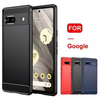 Чехол из углеродного волокна для Google Pixel 8A 8 7 7A 6A 6 8 Pro 5A 5 4A 4 3 XL 3A, мягкая силиконовая противоударная задняя крышка для телефона For Pixel 8 чёрный