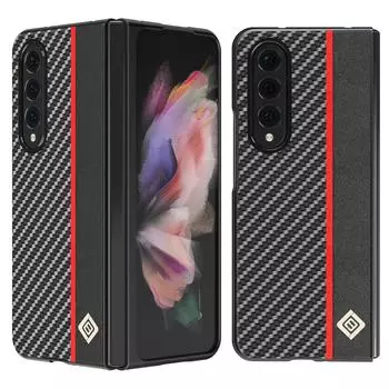 Чехол из углеродного волокна для Samsung Galaxy Z Fold 4, Samsung Galaxy Z Fold 3, матовый арамидный тонкий легкий противоударный чехол из настоящего углеродного волокна For Galaxy Z Fold 3 чёрный