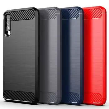 Чехол из углеродного волокна для Samsung Galaxy A01 A11 A21 A21S A31 A41 A51 A71 5G M31 M51 A6 A8 2018, мягкий силиконовый противоударный чехол для телефона A01 чёрный
