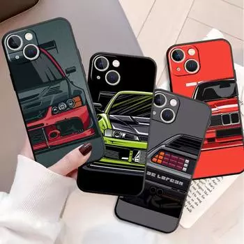 Чехол JDM Sports Cars Comic для Apple iPhone 11 13 14 12 Pro Max 7 8 XR X 6 5 5S SE 2022 13ProMax черный силиконовый чехол для телефона iPhone 14 Plus