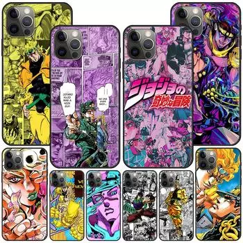 Чехол Jojo S Bizarre для Iphone 14 11 13 Pro Max 12 Mini Xr 7 8 Plus Se 2020 Xs 6 6s + чехол, черный мягкий чехол для мобильного телефона iPhone 14 Pro Max