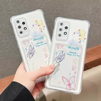 Чехол-карта для iPhone 13 11 15 12 14 Pro Max Samsung A55 S24 S23 S22 Ultra A54 A05S A15 OPPO A15 A77 A16 A17K A54 A3S Redmi 13C 9a 9T Note 13 11 12 iPhone 15 чистый