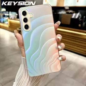 Чехол KEYSION Gradient Wave Pattern для Samsung A16 A06 A55 5G A35 A25 A15, матовый чехол для телефона Galaxy A54 A34 24 A14 A53 A52 for Samsung A16 разноцветный