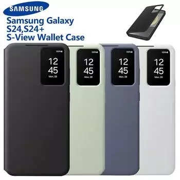 Чехол-книжка-кошелек Samsung Smart View для Samsung Galaxy S24 S24 + S24 Plus SM-S921B SM-S926B Чехол для телефона Smart View For Galaxy S24 фиолетовый