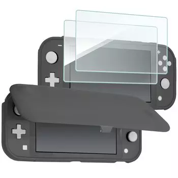 Чехол-книжка ProCase Switch Lite [в комплекте 2 стекла] Тонкий прозрачный мягкий чехол из ТПУ, противоударный защитный чехол, совместимые модели: Switch Lite 2019 – Серый