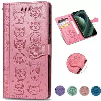 Чехол-кошелек для iPhone 16 15 14 13 12 Samsung S24 S23 S22 A55 A35 A25 A15 A54 A24 A14 A53 A23 A13 Xiaomi 13T Redmi Note 13 12 11 10 Pro Чехол iPhone 14 розовый