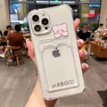 Чехол-кошелек с держателем для карт для iPhone 14 15 Pro 11 12 13 Pro Max, чехол для iPhone 15 7 8 Plus XR XS SE, силиконовый чехол с карманом для фото For iPhone 15Pro Max