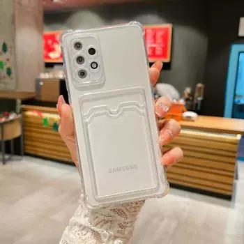 Чехол-кошелек с градиентом для Samsung Galaxy S22 Ultra S23 S20 Plus S21 FE A53 A52S A13 A51 A32 A12 A33, держатель для карт, прозрачный чехол S22