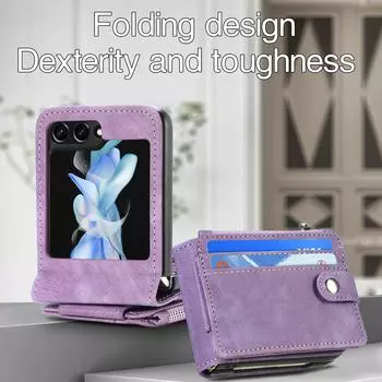 Чехол-кошелек с защитой от падения для Samsung Galaxy Z Flip 5 5G Flip4 Flip3 Flip5 Flip 3 4 Zflip5, держатель для телефона, слот для карт for Samsung Z Flip 5