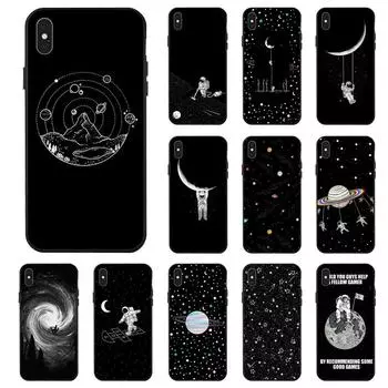 Чехол «Космическая луна» для Iphone 14, чехол для iPhone 11, 12, 13 Pro Max 7, 8 Plus Se 2020 13 Pro Xr Xs Max X, окрашенный чехол для телефона for iPhone XS Max