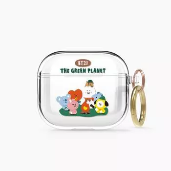 Чехол Line Friends BT21 Green Planet Camping Ellago для AirPod 3-го поколения
