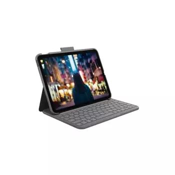 Чехол Logitech iPad 10,9 дюйма 10-го поколения с клавиатурой Slim Folio iK1060GRA Беспроводная клавиатура Bluetooth Интегрированный чехол 2 года производства