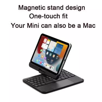 Чехол Magic Keyboard для iPad Mini 6, магнитный чехол, подсветка, складная клавиатура с поворотом на 360 градусов, клавиатура Bluetooth чёрный