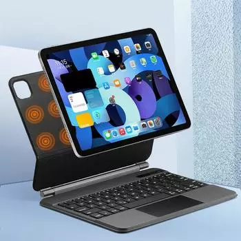 Чехол Magic Keyboard Pro 12,9 из магнитной кожи с Bluetooth и подсветкой для iPad Mini 6/Air 5. iPad Pro 11-inch 2018/2020/2021/2022 белый