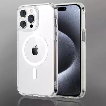 Чехол Magsafe Clear для iPhone 15 Pro 13 11 12 14 Pro Max Plus 12 13 Mini с беспроводной зарядкой, противоударный, с полной защитой задней панели for iPhone 13 бежевый