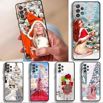 Чехол Merry Christmas Gift Girl для Samsung Galaxy A32 A21s A71 A51 4G A11 A72 A12 A22 A52 5G A13 A41 A53 A23 A42 Силиконовый чехол Samsung A11