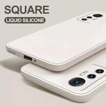 Чехол Mi 12 Mi12 X 12x Pro, роскошный квадратный жидкий силиконовый защитный мягкий чехол для телефона Xiaomi Mi 12 Mi12 X 12x Pro For Xiaomi 12 чёрный