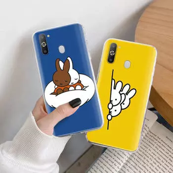 Чехол Miffy TPU для iPhone XR 7 8 14 15 11 12 13 X XS Pro Max Xiaomi Redmi 13C Note 9 Samsung A22 S23 S24 Ultra Plus VIVO iPhone 8 Plus аэро