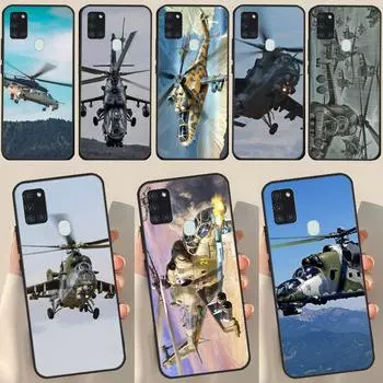 Чехол Mil Mi 24 Hind Helicopter для Samsung Galaxy A34 A54 A14 A12 A52 A22 A32 A42 A72 A13 A33 A53 A50 A51 A71 Coque Samsung A70