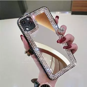 Чехол Miroor Crystal Diamond для Iphone 14 13 12 11 Pro XS Max XR X 8 7 Plus/Samsung S23 S22 S21 S20 S10 A12 A22 A32 A52 A72/Redmi Note10 9 9A 9C 9T iphone 5 5s белый