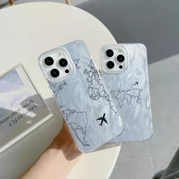 Чехол N82 Flight trajectory Clear Frame для Samsung S25 Ultra A55 iPhone 16 Pro Max XR Xiaomi Redmi Note 13 с текстурой перьев из шифона и серебряным покрытием for iPhone 6/6s