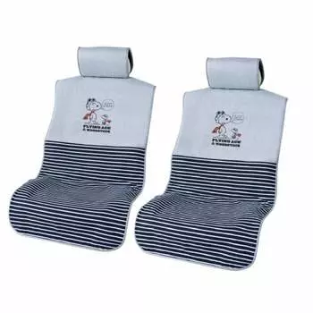 Чехол на сиденье BONFORM Snoopy Flying Snoopy Light/Normal для переднего сиденья автомобиля, 2 шт., легко устанавливается, полностью моется, ведро-2, серый 4312-52GR