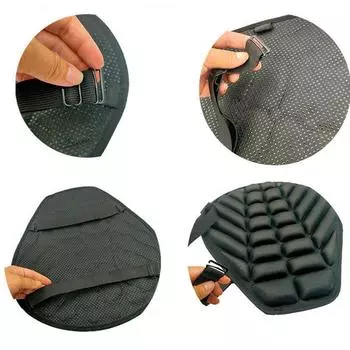 Чехол на сиденье мотоцикла Air Pad Подушка на сиденье мотоцикла Чехол для сброса давления Защитный чехол Универсальные сиденья мотоцикла чёрный