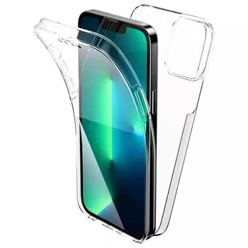 Чехол на весь корпус на 360 градусов для iPhone 15 14 Pro Max 13 12 Pro 11 XS, двухсторонний силиконовый прозрачный чехол из ТПУ, мягкий чехол для телефона Fundas For iPhone 14 Pro